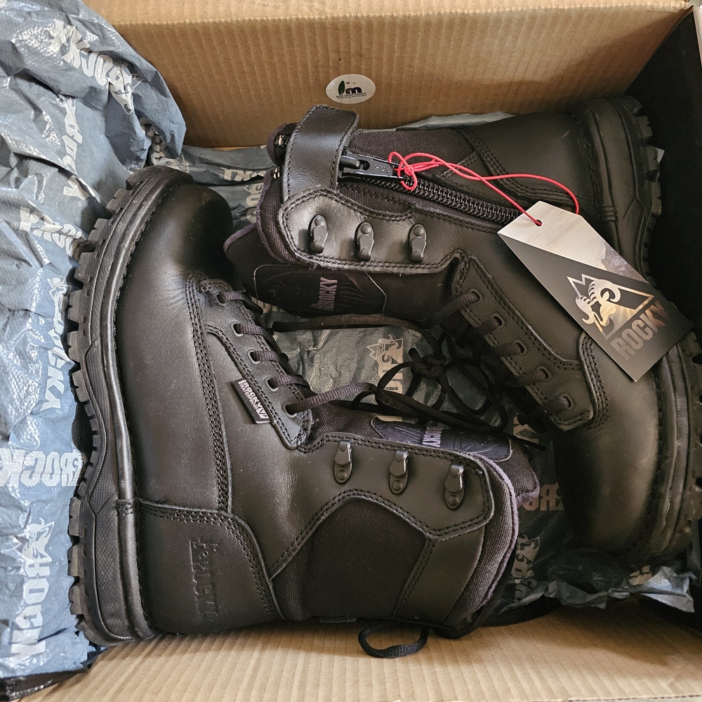 Rocky Black Tactical Boots Durable High-Top Design